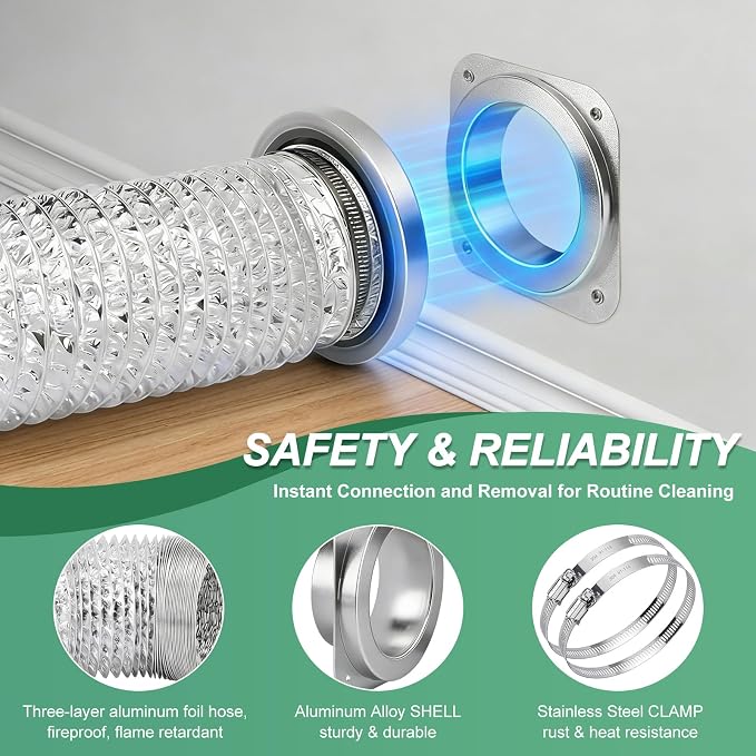 Magnetic Dryer Vent Connector Kit Airtight Seal Magnetic Dryer Vent Coupling - Image 4