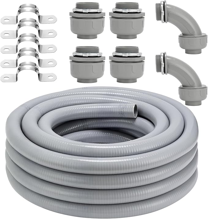 Liquid-Tight Conduit Connector Kit, Flexible Non Metallic Liquid Tight by FeverLZong