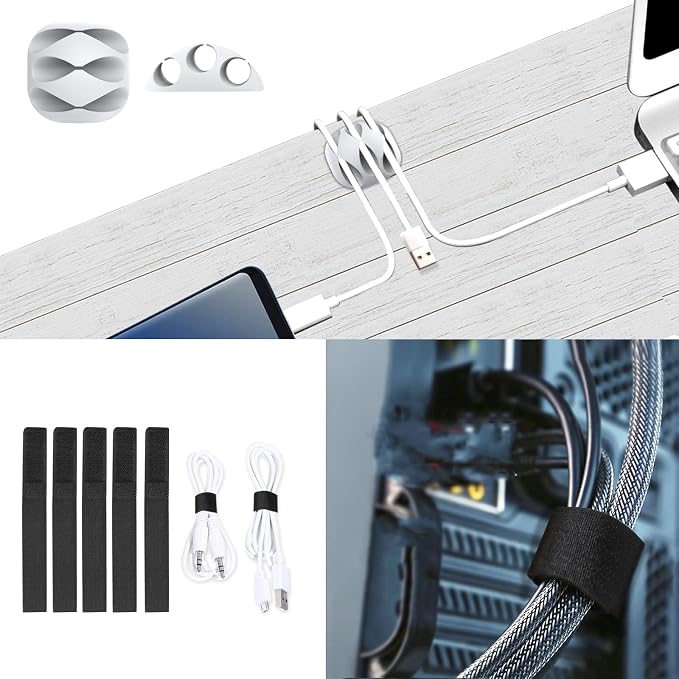 ENONCI Cable Raceway Kit 77in Under Desk Wire Cover Organizer 5-Pack | Channel - Image 5