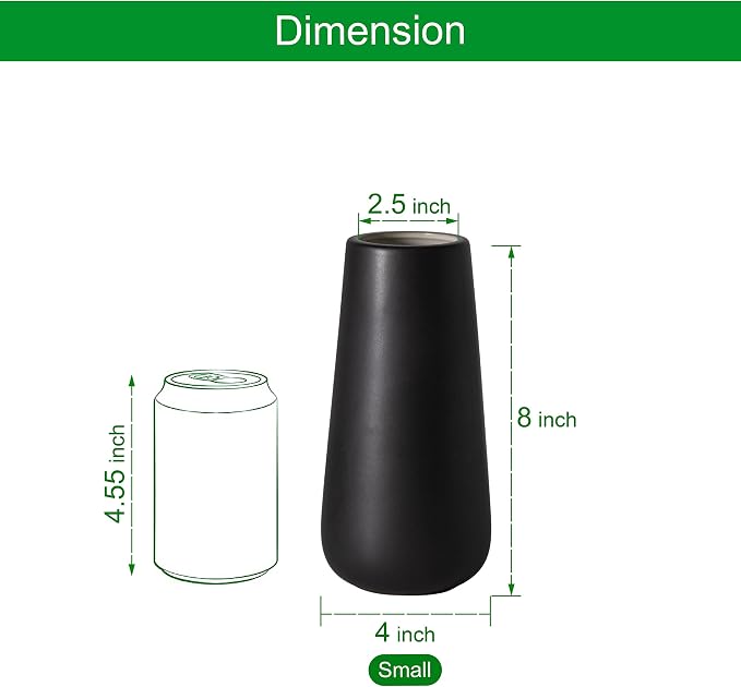D'vine Dev 8 Inch Ceramic Flower Vase Matte Finishing, Minimalist Design - Image 4