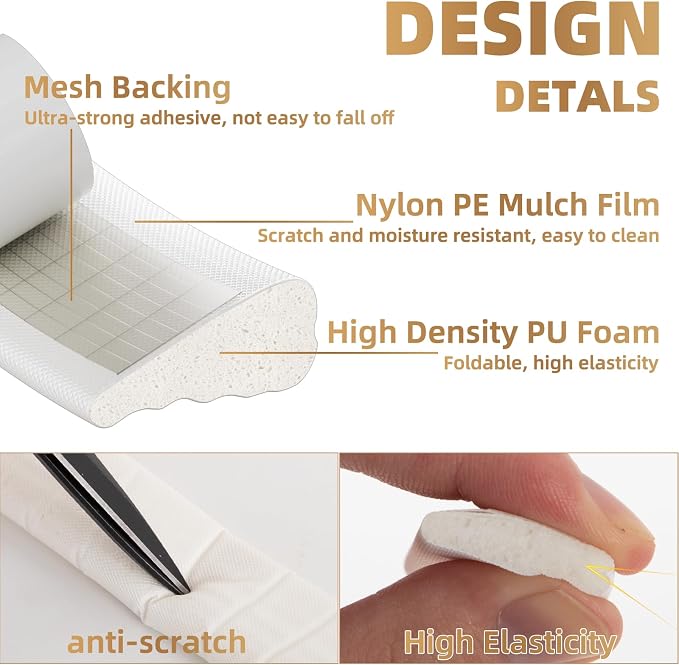 Kneelisa 196” Wedge-Shape Foam Window Weather Stripping Door Seal | - Image 3