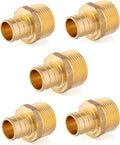 5PC Pex Barb Crimp Brass Fittings 3/4Inch x 3/4Inch NPT Male Adapter | ASTM by EFIELDPEXTUBING