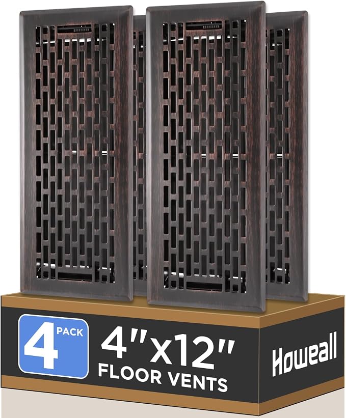 Howeall 4x12 Inches 4 Pack Heavy Duty Walkable Floor Register by Howeall