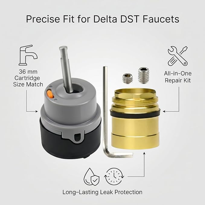 RP50587 Cartridge Replacement for Delta Single Handle Valve Cartridge Kitchen - Image 2