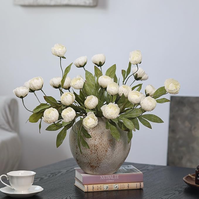 12 Pcs 27" Faux Silk Peony Artificial Flowers Stems - Image 6