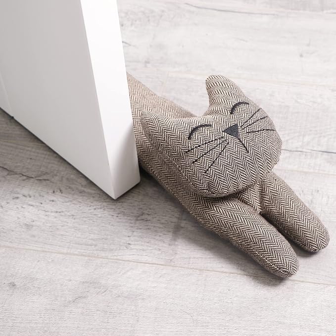 Cat Fabric Under Door Draft Stopper, 3LB Heavy Duty Decorative Soundproof Door - Image 2