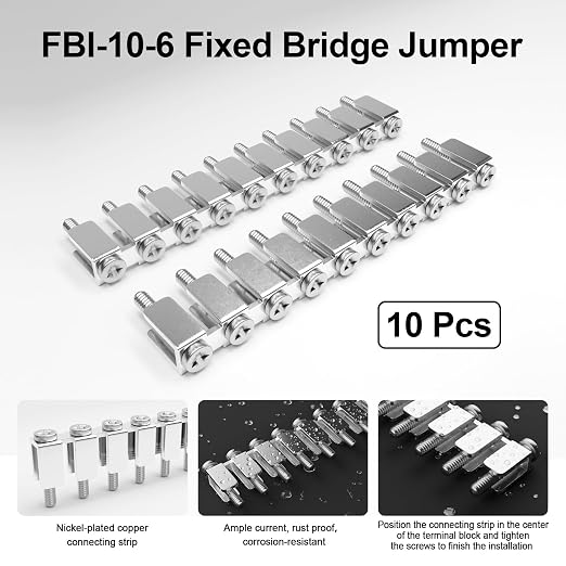 10Pcs Fixed Bridge Jumper, FBI-10-6 Fixed Bridge Connectors, 10 Pole | - Image 2