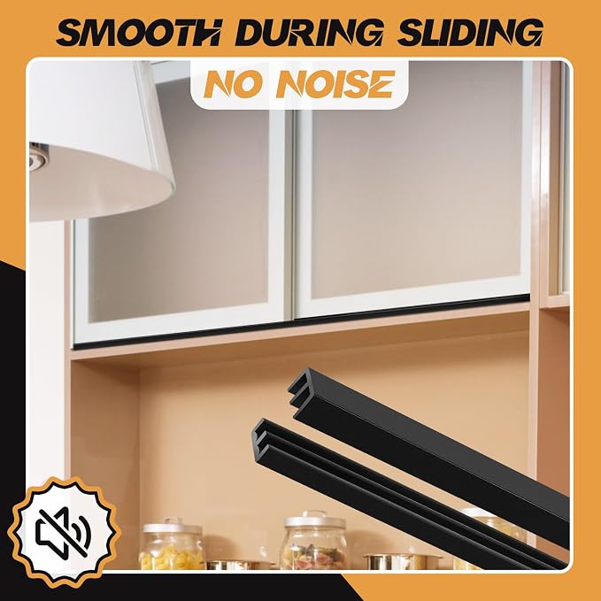 4 Sets 4FT Sliding Door Track for 1/8" Thick Panels Closet Glass Doors Plastic - Image 4