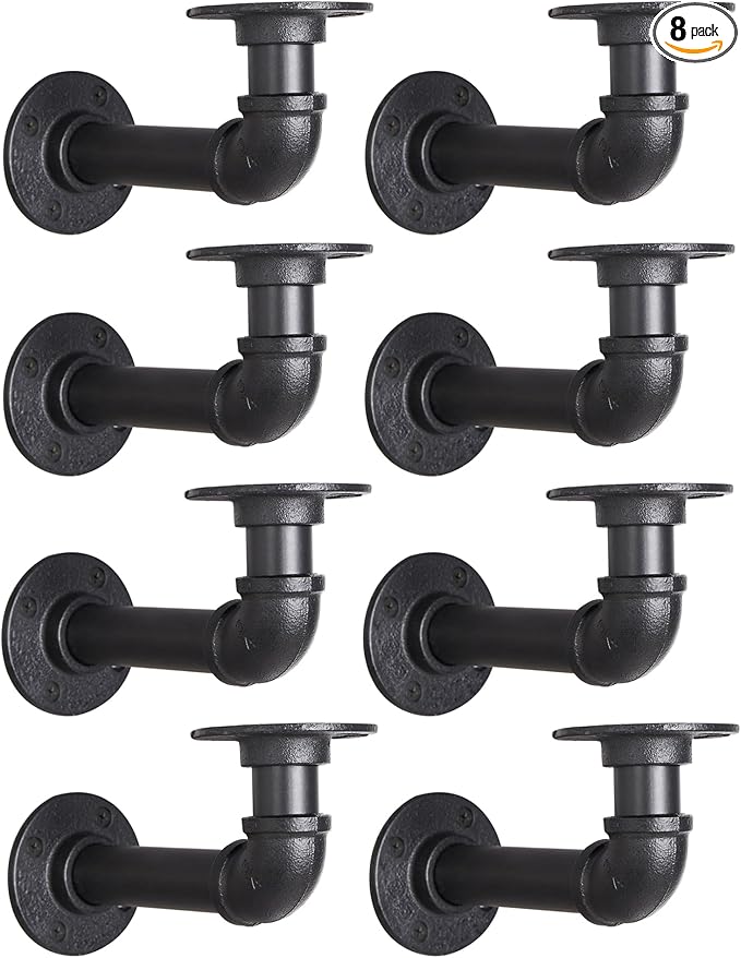 Industrial L Pipe Shelf Brackets by YCCO