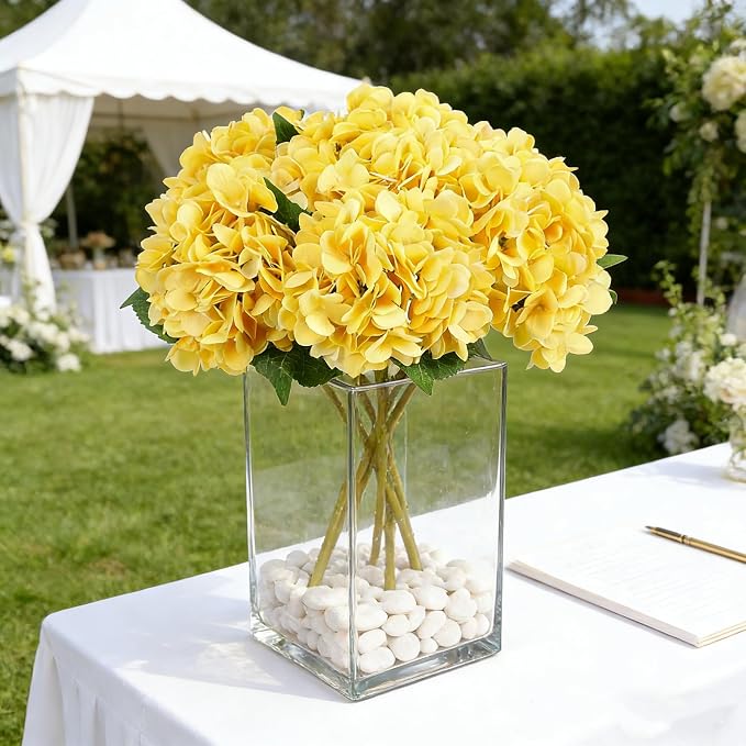 Kimura's Cabin 6pcs Hydrangea Artificial Flowers Silk Hydrangeas, Fake Flowers - Image 9