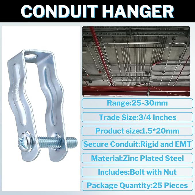 Yaocom 25 Pcs EMT Conduit Hanger - Image 2