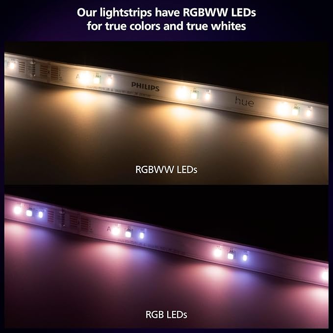 PHILIPS Hue Indoor 10 Ft Smart RGBWW LED Solo Lightstrip Base Kit, 1 Pack - Image 4