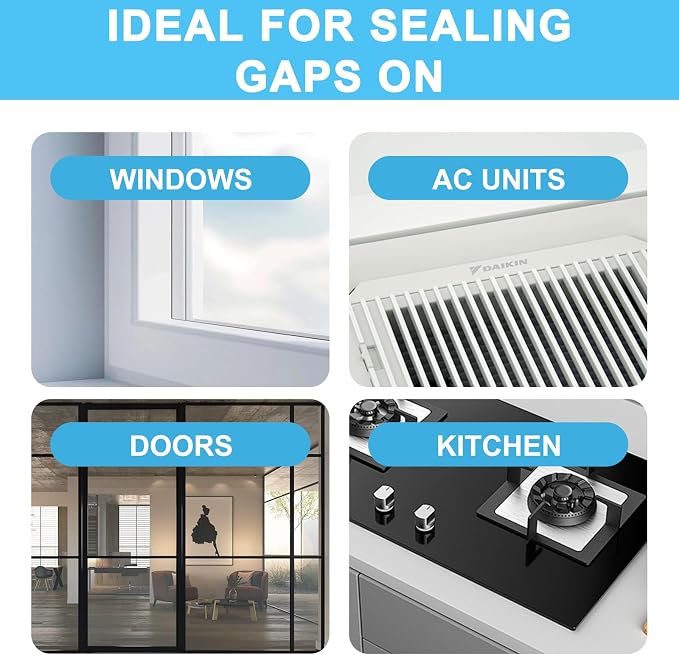 Window Sealing Tape Weather Stripping 3 Inch x 35 Yards Clear Window Insulation - Image 5