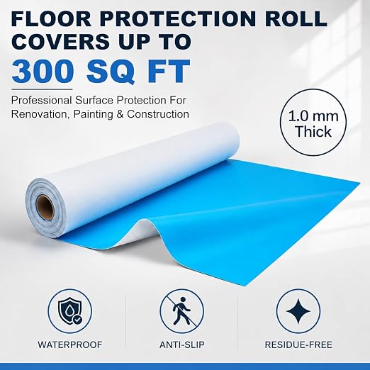 Amylove 40" x 90' Temporary Floor Protection No Residue Self-Adhesive Surface - Image 2