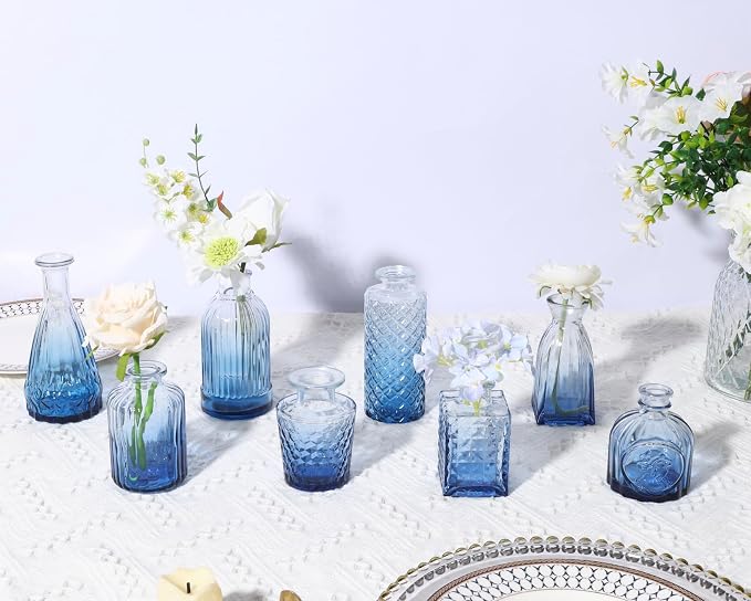 CUCUMI 12pcs Bud Vases for Centerpieces, Decorative Flower Vases for Wedding - Image 5