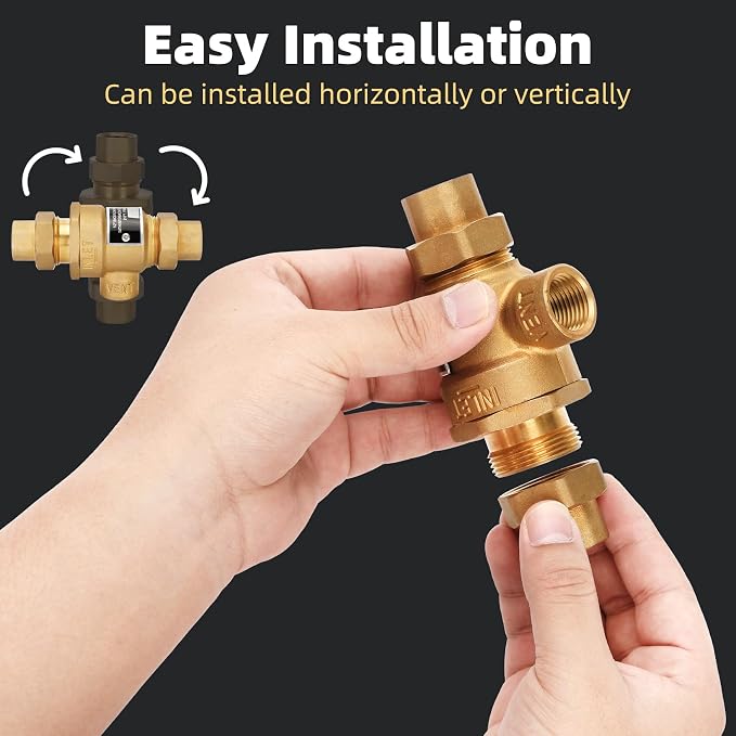 1/2 Inch M3 Backflow Preventer Brass Dual Check Valve | - Image 7