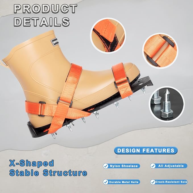 Epoxy Floor Spiked Shoes with 1" Short Spikes – Adjustable Nylon Straps - Image 3