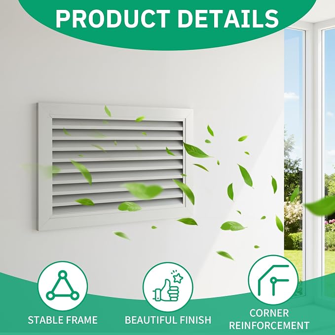 Door Vents for Interior Doors Two Sided, 20” x 12” Door Louver Vent Aluminum - Image 4