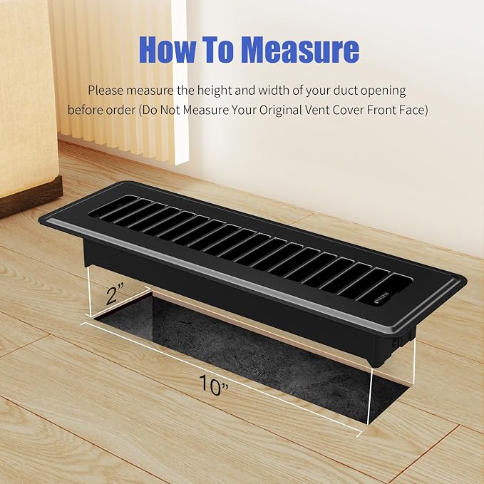BYEWIRE 2x10 Floor Register, 6 Pack Heavy Duty Steel Floor Vent Covers - Image 2