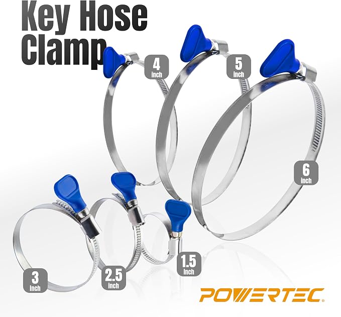 POWERTEC 70127-P3 2-1/2 Inch Key Hose Clamp, Thumb Screw Key Adjustable - Image 9