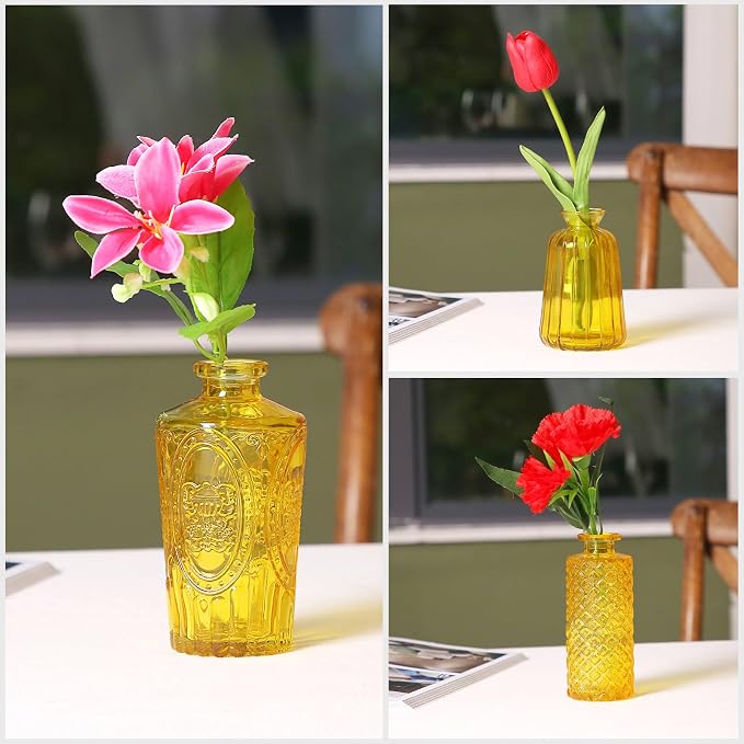 Mini Glass Bud Vases for Wedding & Bridal Shower Centerpieces, Versatile Glass - Image 7