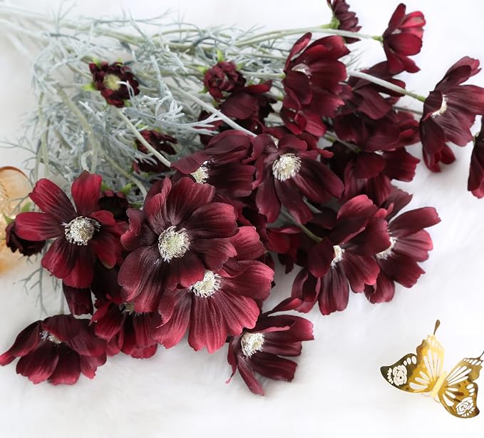 6PCS Cosmos Silk Flowers 24'' Wild Flowers Artificial Fake Flowers Arrangement - Image 6