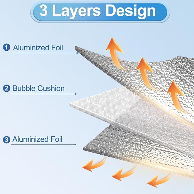 Garage Door Insulation Kit 16P Double Bubble Window Heat Insulation Panels - Image 4