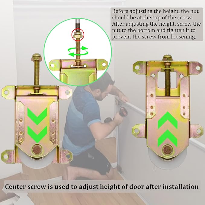 Sliding Mirror Closet Door Rollers Replacement Hardware Fits Contractors Part - Image 5