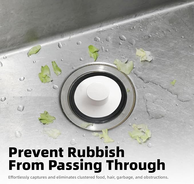 RQYEKDO 3.5" Sink Stopper White Fits InSinkErator Moen Waste Maid - Image 2