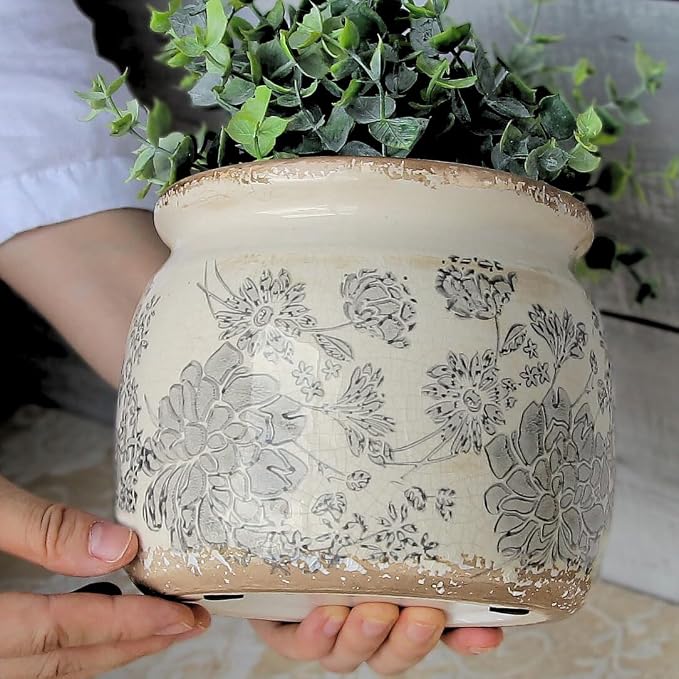 Modern Farmhouse Ceramic Planter & Vase - Image 8