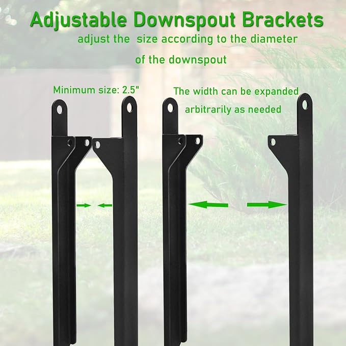 2Pcs Rainwater Downspout Bracket, Adjustable Gutter Downspout Holder Stake - Image 4