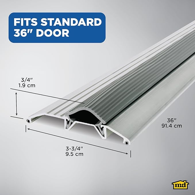 M-D Building Threshold, 3-3/4in x 3/4in x 36in | Heavy-Duty Aluminum, Flexible - Image 2