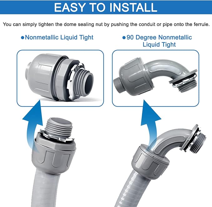 1/2inch 100ft Liquid-Tight Conduit and Connector Kit, Flex Conduit | Flexible - Image 6
