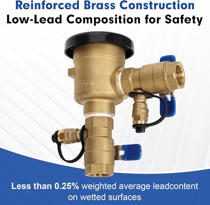 3/4" 720A Pressure Vacuum Breaker, Heavy-Duty Brass Backflow Preventer - Image 6