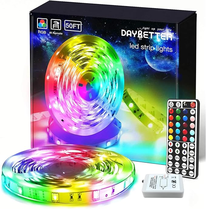 DAYBETTER SMD 5050 Remote Control Led Strip Lights 50ft Color Changing by DAYBETTER