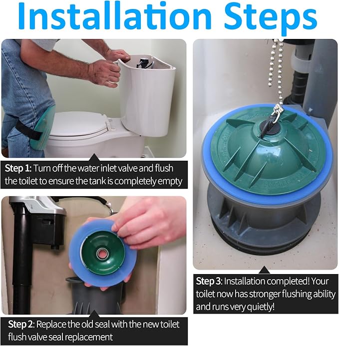 Flush Valve Seal for American Standard & Eljer Toilets, Upgraded Silicone - Image 4