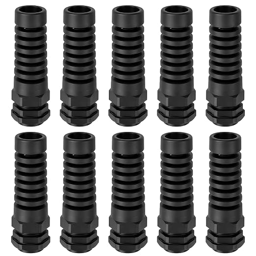 10 PCS PG13.5 Cable Gland, 6-12mm Clamp, Strain Relief | IP68 Waterproof Nylon by FOCMKEAS