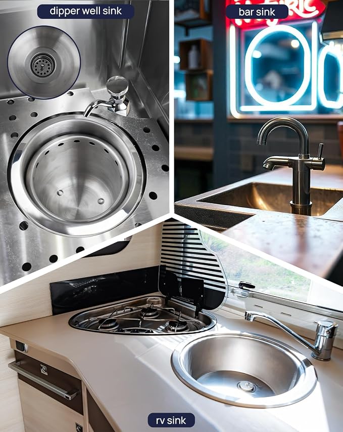 2-inch rv Sink Drain Kit, Bar Sink Drain Strainer Basket Assembly 2 PCS - Image 6
