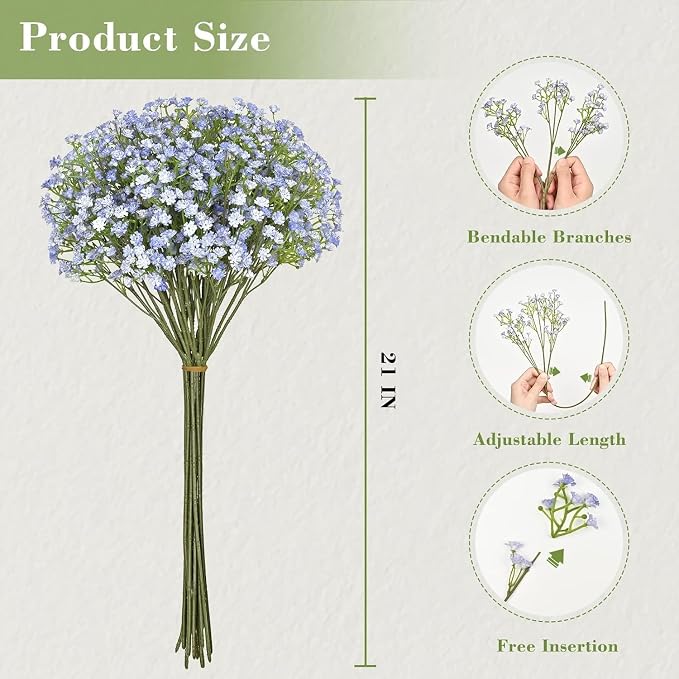 30Pcs Babys Breath Artificial Flowers, Baby Breath Flowers Artificial Bulk | - Image 9