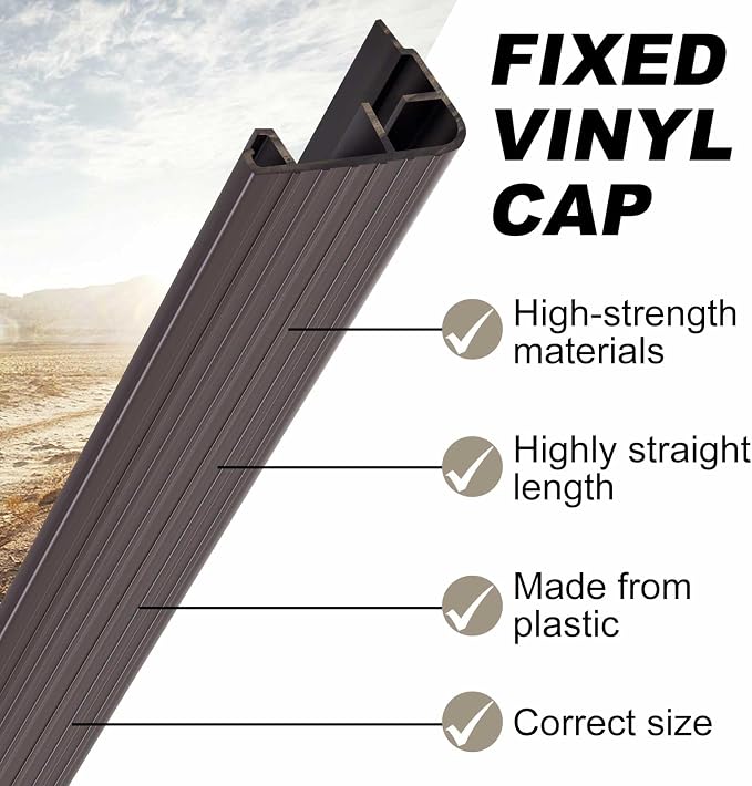 4 Pcs 36" L Fixed Vinyl Sill Threshold Cap 1-5/32 Inches High, Dark Brown | - Image 4