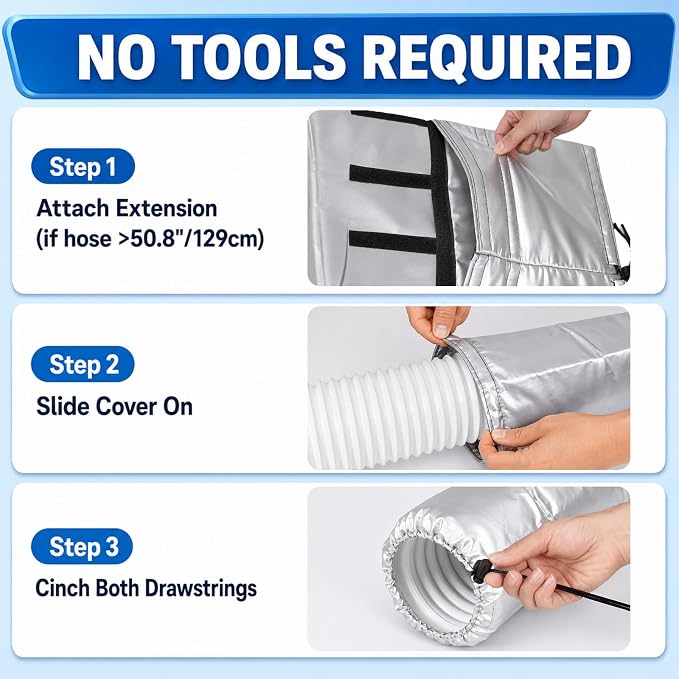 Portable AC Hose Insulation Sleeve, Heat Insulation Cover Wrap - Image 7