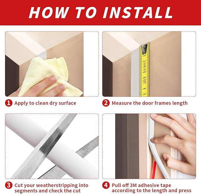 20 Feet Rubber Weather Stripping Door Seal Strip, Self-Adhesive Backing D-Shape - Image 6