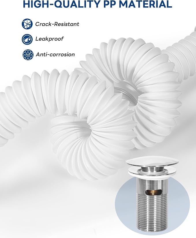 BOTEMY Polished Bathroom Sink Drain Kit - Image 3