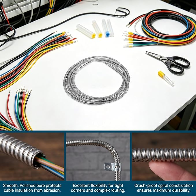Ipetboom Stainless Steel Cable Conduit: I.D.6mm Flexible Electrical Conduit - Image 3