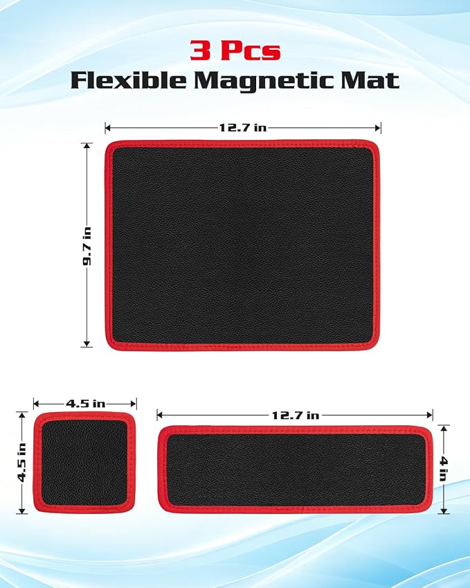 3 Pcs Flexible Magnetic Tool Mat, 40LB Strong Magnetic Mat - Image 2