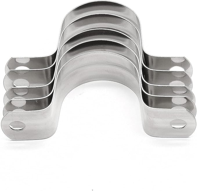 16Pcs 1 1/4 Inch Stainless Steel Conduit Clamps, Two Hole Strap U Bracket Rigid - Image 5