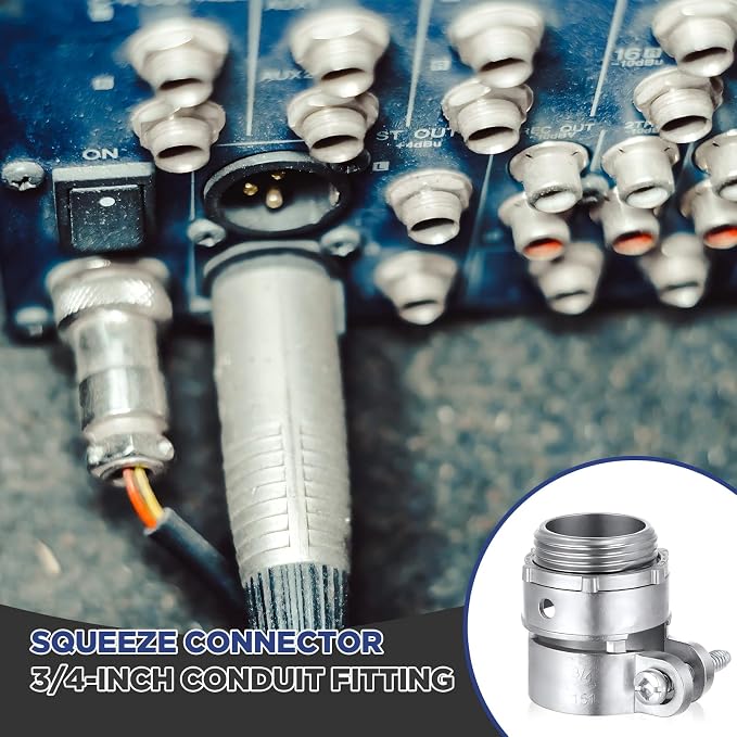 Yaocom 50 Pack 3/4-Inch Squeeze Connectors Fittings FMC Flexible Metal Conduit - Image 5