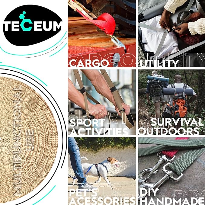 Webbing Strap, 3/4" to 2", 10-50 Yds, EDC gear, backpack repair and pet dog - Image 4