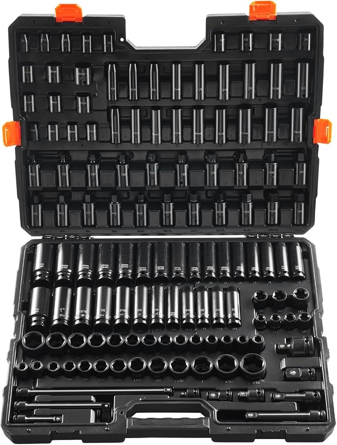 VEVOR Impact Socket Set 130 Piece 3/8" & 1/2" by VEVOR
