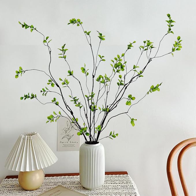 4 Pcs Artificial Ficus Branches Faux Eucalyptus Stems, 47.2 Inch Fake Greenery - Image 4